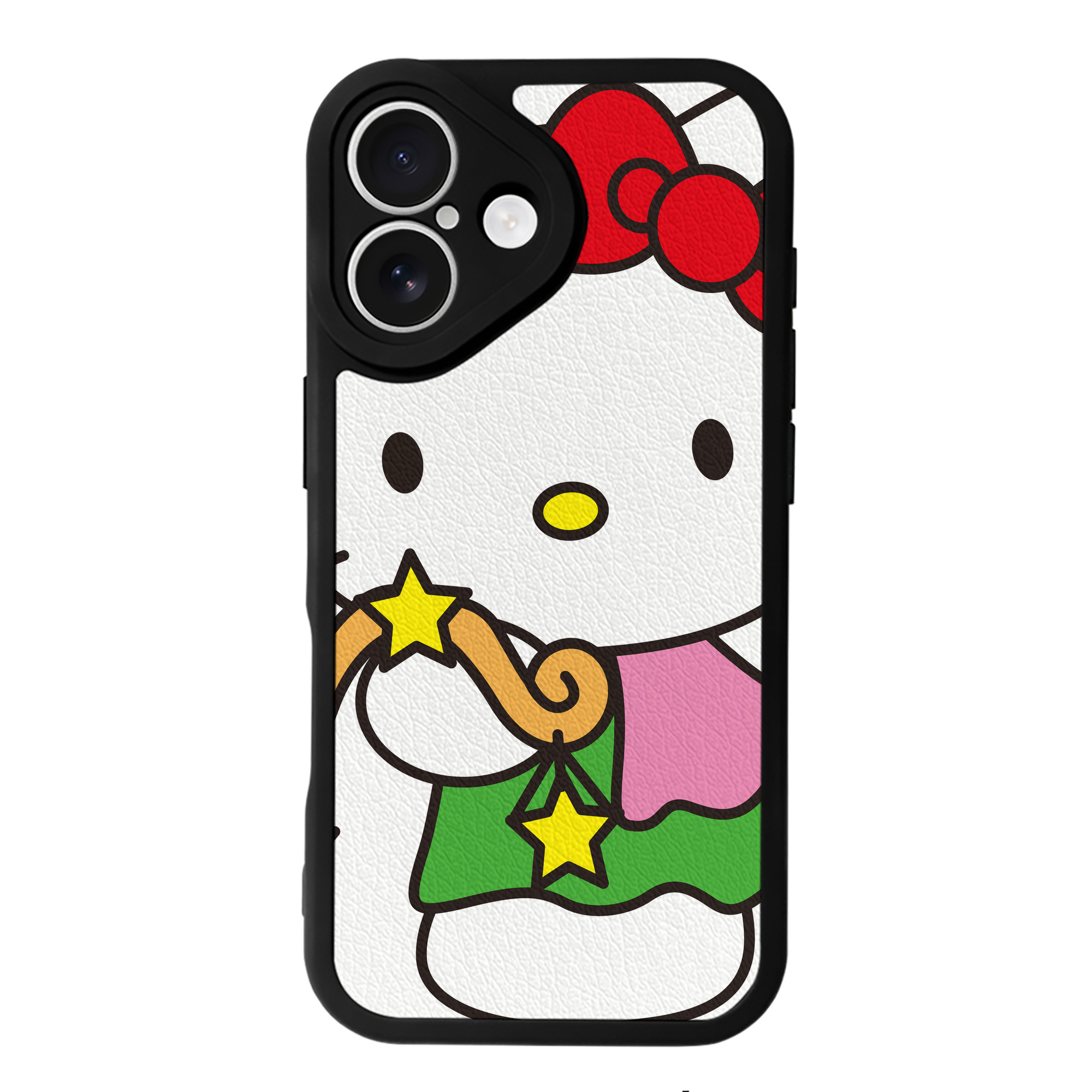 （画像用） Hello Kitty ハローキティ 【iPhone 16シリーズ対応】シリコンスマホケース（レザー調） 材質：シリコン